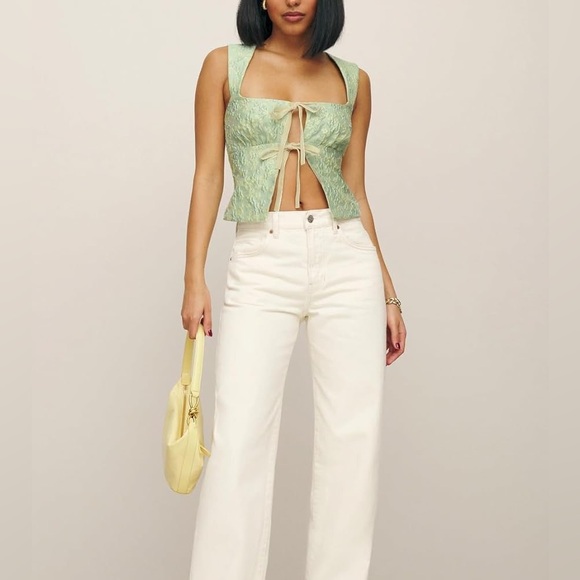 Reformation Azalea Top EUC Size 0 - Seafoam Floral - Picture 3 of 8